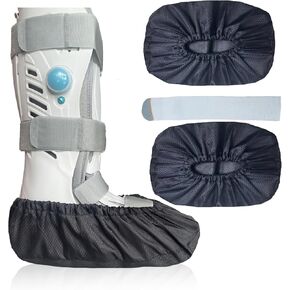 2 pcs Air Cam Walking Boot Covers, Fracture Medical Cast Boots Shoe Covers for Broken Foot Ankle Recovery With Waterproof Anti-slip and Washable (Large)