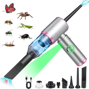 Cordless Handheld Vacuum Cleaner Bug Vacuum Catcher for Insect Rechargeable, High Power Portable Vacuum Cleaner with Strong Suction, Dust Buster & Air Blower, Ideal for Home, Car & Travel