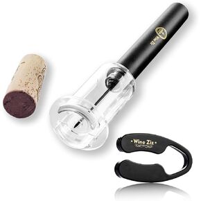 Wine Ziz Amazingly Simple Wine Opener with Foil Cutter Gift Set for Wine Lovers | Upgraded Wine Pump Air Pressure Wine Bottle Opener Easy Cork Remover Corkscrew | Wine Bottle Openers