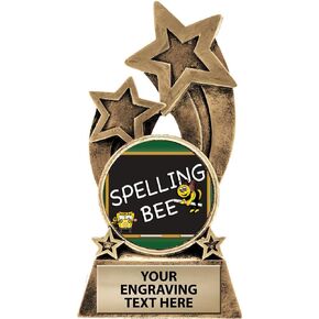 Crown Awards Spelling Trophy, 5.75" Glory Resin Spelling Bee Trophies with Free Custom Engraving Prime