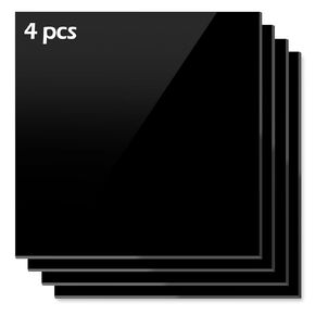 JINMURY 4 Pack 12" x 12" Black Acrylic Sheets 1/8" Thick (3mm) Cast Acrylic Plexiglass Sheet Black Plastic Sheets for Sign, Laser Engraving and Cutting, Crafting, DIY Display Projects