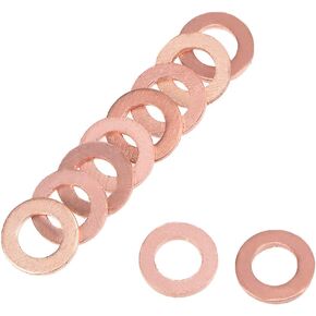 uxcell 100Pcs 5mm x 9mm x 1mm Copper Flat Washer for Screw Bolt