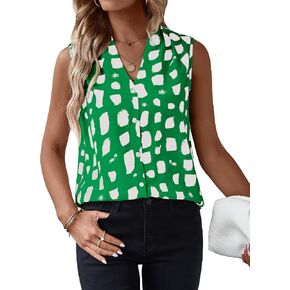 Milumia Women's Floral Print Sleeveless Button Down V Neck Tank Blouse Vest