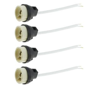 4PCS GU10 Ceramic Socket Lamp Holder 15cm Long Wire Bulb Holder Bulb Accessories for GU10 Spotlight Bulb