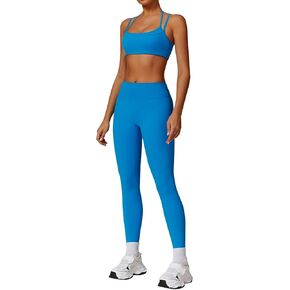 Two Piece Workout Sets For Women Sport Bra Matching High Waist Scrunch Butt Leggings Gym Yoga Active Wear Outfits