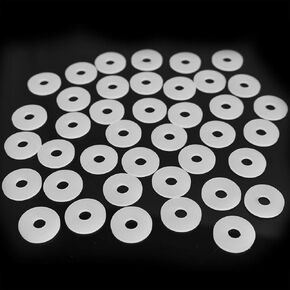 TAODAN 100PCS 3/4 Inch Clear Washers 19x6x1.5 mm (1/16x3/4x1/4 Inch) Clear Plastic Flat Spacers for Shower Door Handle, Vinyl Replacement Parts Transparent Gasket for Standoff Cap Assemblies