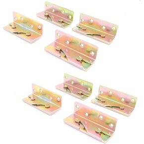 Pack of 8 NUZAMAS Bed Brackets, Heavy Duty Bed Hinges, Connector for Bed Corner Fixings, Bed Frame Hardware Rail Bracket Fittings Fastener