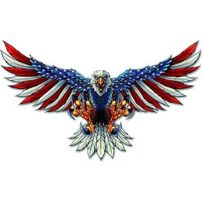 American Bald Eagle Flag Decal Sticker - 12 Inch - Vinyl Car Truck Bumper Patriotic Waterproof Decal Eagle for Car Truck Trailer SUV Van Outdoor Window Wall Laptop Tablet Cup Glass Any Smooth Surface