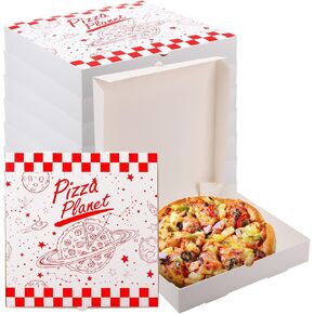 25 PCS Pizza Planet Pizza Boxes Bulk 12" x 12" x 2" Large Pizza Boxes Disposable Pizza Planet Box For Pizza Cake Cookies Food for Inspired Story Party Favor Pizza Planet Party Decorations (25)
