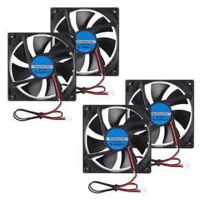 4pcs 9225 92mm x 92mm x 25mm 2Pin DC 12V 2Pin Computer Fan High Speed Muffin Fan Cooling Fan,UL-Certified for 3D Printer Computer Case Fan DIY Cooling Ventilation Projects (12V 2Pin)