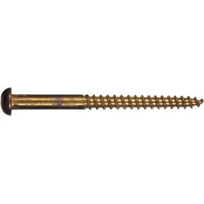 1871 10 x 2-1/2 Brass Round Head Slotted Wood Screw 16-Pack
