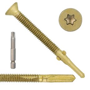 200Pcs#14 x 2-3/4" Trailer Deck Screws,Wood to Metal Screws,Wood to Metal self Tapping Screws,Tek Screws for Thorse Trailers, Truck beds, Docks, Utility Trailers, ATV Trailers,1 Pcs T30 Star Bits