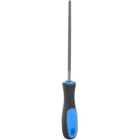 HARFINGTON Round File 6" High Carbon Hardened Steel Double Cut Hand Rasp with Plastic Handle for Deburring and Removing Material