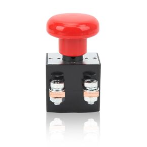 50mm Red Emergency Stop Push Button Switch IP67 Waterproof 220‑250A 12‑220V for Vehicles Forklifts