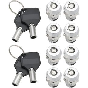 ECSiNG 4Pcs 12mm Key Operated Switch SPST Electronic Key lock Switch Repair Part 12mm 2 Positions On-Off Keylock Push Button Switch, 1A/125VAC, 0.5A/250VAC