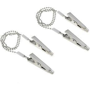 DGZZI 2PCS Metal Double Head Scarf Chain Dental Scarf Clip Silver Napkin Holder Running Bib Clips for Dental Clinics Family Canteens Hair Salons