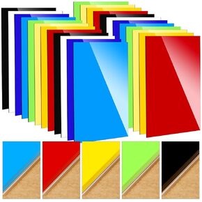 24 Pcs Cast Acrylic Sheets 0.08'' Thick (2mm) Laser Cutting Colored Acrylic Sheets Plastic Sheet Extruded Acrylic for Crafts Art Display DIY (Stylish Color,8 x 12 Inch)