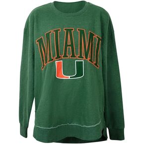 Women's Long Sleeve Vintage Fleece Top - Rounded Bottom Crew Neck Sweatshirt