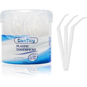Interdental Toothpicks, Disposable Plastic Curved Hook Toothpicks, Ultra Teeth Cleaning Tool for Daily Care of Removes Plaque and Debris Between Your Teeth 200PCS (Pack of 1)