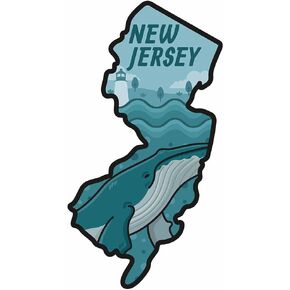 New Jersey State Sticker, Weatherproof Vinyl Sticker