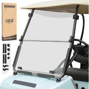 10L0L Golf Cart HD Windshield for Club Car DS 2000-UP,HD Shatterproof & Foldable Windproof Windshield