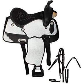 Manaal Enterprises Synthetic Western Barrel Racing Trail Equestrian Horse Saddle 14 Inch seat