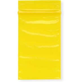 Plymor 2" x 3" (Pack of 200), Yellow 2 Mil Zipper Reclosable Plastic Bags