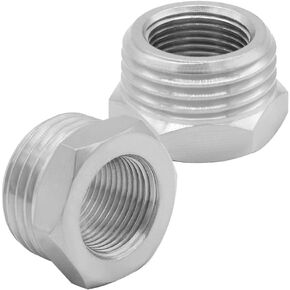Joywayus 2PCS 1/2 G Male to 3/8 Compression Female Thread Bushing Pipe Fitting, Nickel Plated Brass Reducer Faucet Connector Water Hose Adapter, Supply Line Adapter for RV Kitchen Bathroom Plumbing