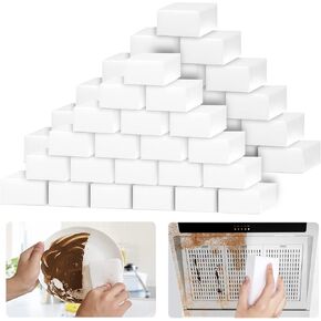 100Pack Magic Sponge Eraser Sheets, Reusable Melamine Sponge Foam Kitchen Dish Cleaning Sponges Scrubber, Household Cleaning Pads for Bathroom, Baseboard, Shoes, Bathtub, Wall Cleaner