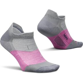 Feetures Merino 10 Ultra Light Cushion No Show Tab Ankle Socks - Wool Socks for Women & Men - Amethyst Gray, S (1 Pair)