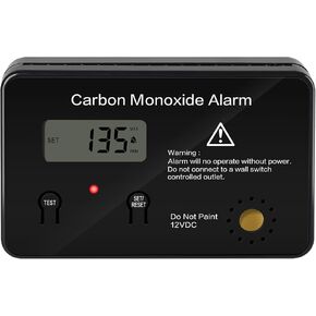 Marine Carbon Monoxide Detector with Customizable Alarms, LED Indicator Light and 100dB Loud Alarm, Including a 12V 3A Normally Closed Relay, Provide You with Additional Security Protections HMCOA-01