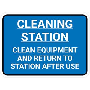 Cleaning Station - Clean Equipment And Return Rectangular - Floor Sign Facility Signs Warning Caution Metal Tin Sign, 12X16 in