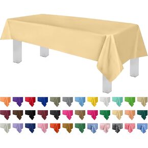 Grandipity 12 Pack Premium Disposable Plastic Tablecloth 54 Inch. x 108 Inch. with 0.3mm Thickness Table Cover - White