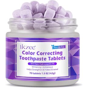 Purple Toothpaste Tablets,Flouride Free Toothpaste Tablets,Sensitive Toothpaste Tablets,Travel Toothpaste,Hydroxyapatite Toothpaste Tablets,Purple Whitening Toothpaste,(70PCS,Grape Flavors) in Kuwait