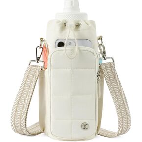 Telena Water Bottle Holder with Strap 40 oz Crossbody Water Bottle Bags for Women Men Walking, Running