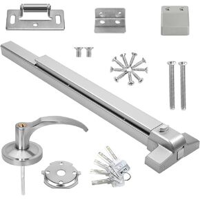 Commercial Door Push Bar Panic Exit Device with Exterior Lever,80cm/31.5" Stainless Steel Panic Bars for Exit Doors, Emergency Exit Panic Door Hardware for 31"-47" Wood Metal Door