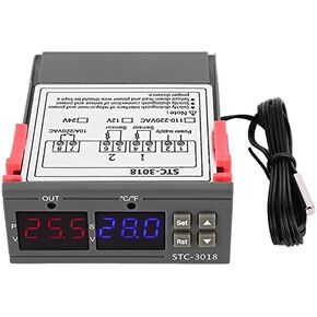 Digital Temperature Controller, STC-3018 Digital LED Temperature Controller Temp Control Thermostat Switch Temperature Humidity Controller NTC, Temperature Controller Thermostat Sensor (24V)