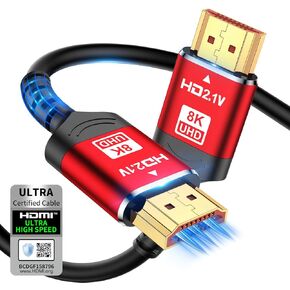 MYY (5FT/1.5M) 8K 10K HDMI 2.1 Cable 48Gbps, Certified Ultra High Speed HDMI® Cable Braided Cord-4K@120Hz 8K@60Hz, DTS:X, HDCP 2.2 & 2.3, HDR 10 Compatible with Roku TV/PS5/HDTV/Blu-ray
