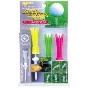 ダイヤゴルフ(DAIYA Golf) ゴルフティー エアロスパークティー エキストラロング 360度首振り機能 飛距離アップに繋がる ティーアップ高49mm ゴルフ規則適合 初心者 日本製 3本入
