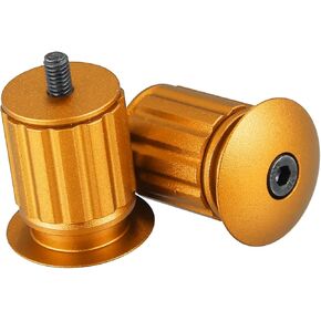 1 Pair Aluminum Alloy 17.5-22mm Handlebar End Plugs for Road Mountain Bicycle Adjustable Handlebar Bike Bar Ends Gold Tone Auto Replacement Parts
