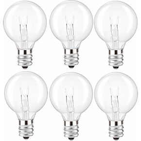 Wax Warmer Bulbs, 40 Watt G50 Bulbs for Full-Size Scentsy Warmers, E12 Incandescent Candelabra Base Clear Light Bulbs for Candle Wax Warmer,Halloween Lights,Dimmable - Warm White (40W)