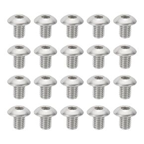 Patikil #10-32x1/4 زر مسامير قبعة مقبس الرأس ، 20 PCS 304 من الفولاذ المقاوم للصدأ 18-8 مقبس البراغي البراغي Allen hex Drive