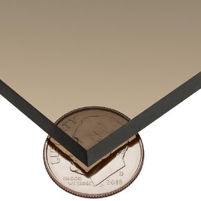Polycarbonate Plastic Sheet, Scratch & UV-Resistant, Tinted Bronze, 1/4 in Thick x 24 in Wide x 48 in Long