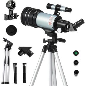 Telescope, 70mm Aperture - Astronomical Portable Refracting Telescope for Kids & Adults with Phone Holder & Finder Scope