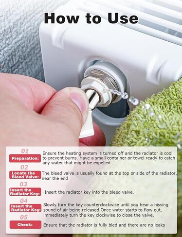 مفتاح Mellbree المبرد ، مفتاح صمام الهواء النزف من 6 عبوات لنزيف الرادياتير المنزلي القديم in Kuwait