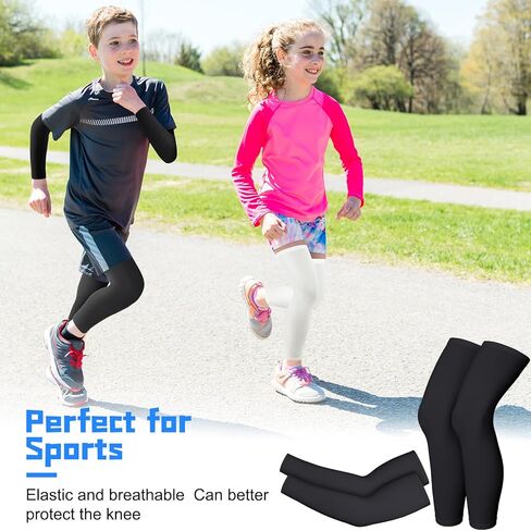 4 Pairs Kids Arm Sleeves for Basketball Kids Long Compression Leg Sleeves and Arm Sleeves Youth Basketball Leg Sleeves in Kuwait