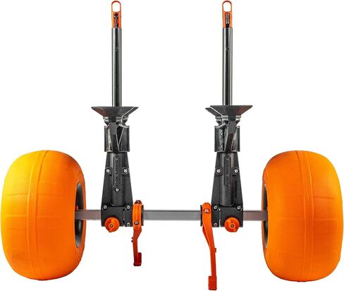 Yakattack Townstow Scupper Kayak Cart مع إطارات رملية-سهلة التجميع القابلة للطي قوارب القوارب القابلة للتعديل القابلة للتعديل Dolly (TNS-1003-SAND) | إكسسوارات الصيد في قوارب الكاياك ، أسود/برتقالي/فضي in Kuwait