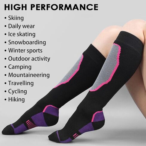 Ski Socks, Cold Weather Socks for Snowboarding, Thermal Knee-high Warm Socks for Adult and Child in Saudi Arabia