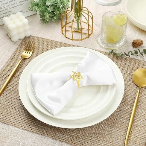 حلقات منديل من 12 ، حلقات منديل الذهب ، حلقات منديل عيد الشكر ، حلقات منديل أوراق المعادن ، حلقات منديل أوراق الذهب ، مناسبة لحفل حفل زفاف الجدول حفل زفاف الحفلة اليومية in Kuwait