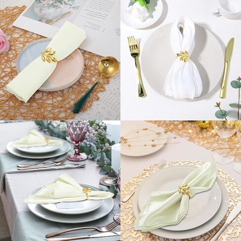 حلقات منديل من 12 ، حلقات منديل الذهب ، حلقات منديل عيد الشكر ، حلقات منديل أوراق المعادن ، حلقات منديل أوراق الذهب ، مناسبة لحفل حفل زفاف الجدول حفل زفاف الحفلة اليومية in Kuwait